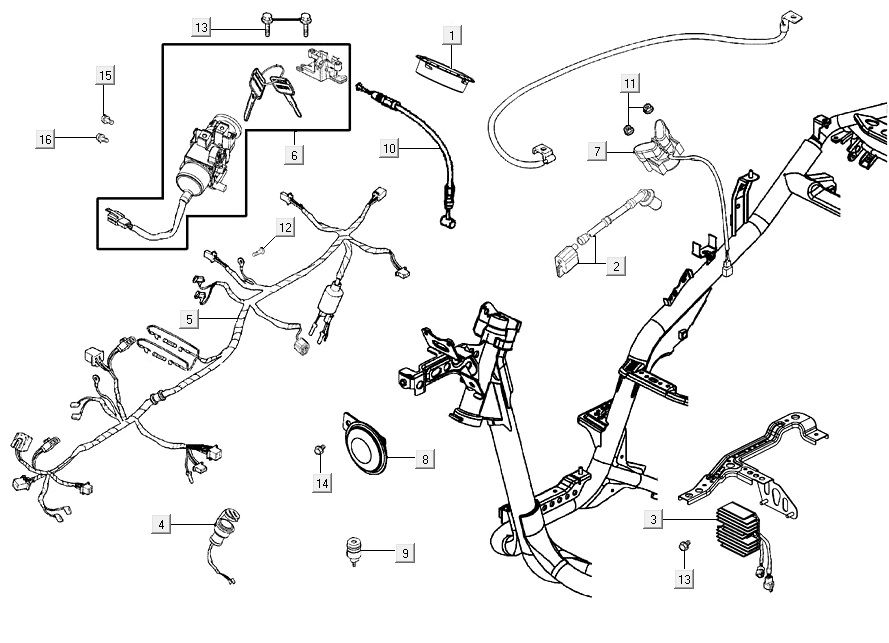 pièces électriques AGILITY 16+ 4T 125 Matte Metallic Light Blue