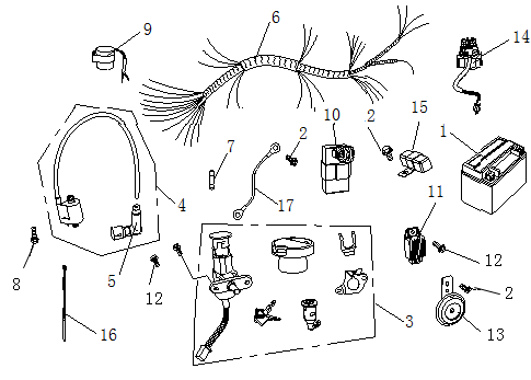 Pièces électriques AGM Ape50 marron