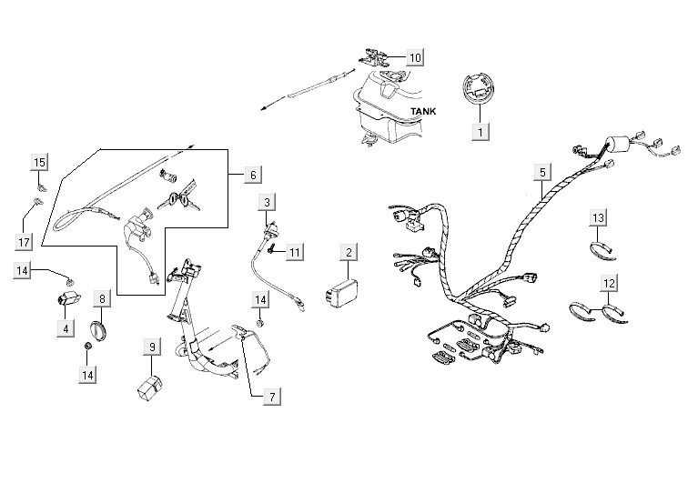 Pièces électriques Kymco Agility 10' 4 temps bleu
