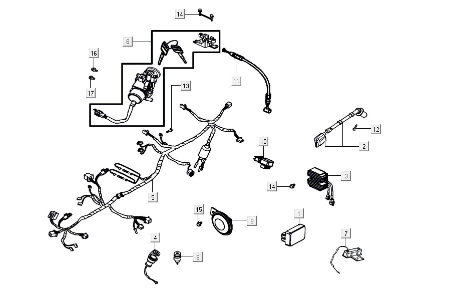 Pièces électriques Kymco Agility 16'+ 4t argent métallique mat