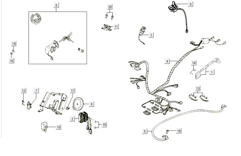 Pièces électriques Kymco Like 200i Black