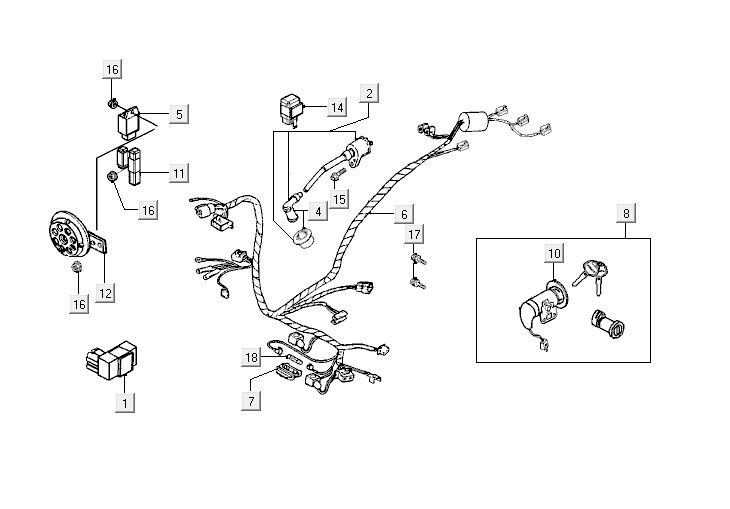 Pièces électriques Kymco Vitality 2t ac sport stream