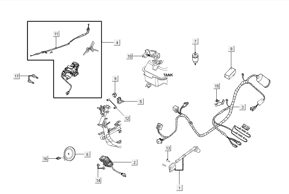 Pièces électriques Kymco VP50i injection euro 4 tecno silver