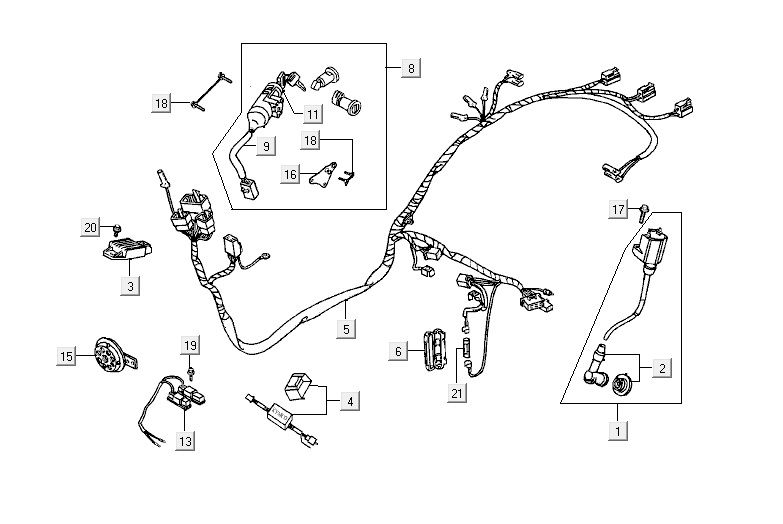 Pièces électriques Kymco ZX 2t ac argent-orange