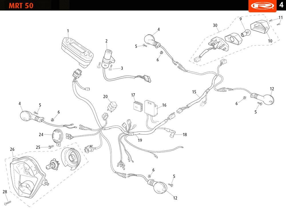 Pièces électriques Rieju MRT SM noir 2010 2 temps