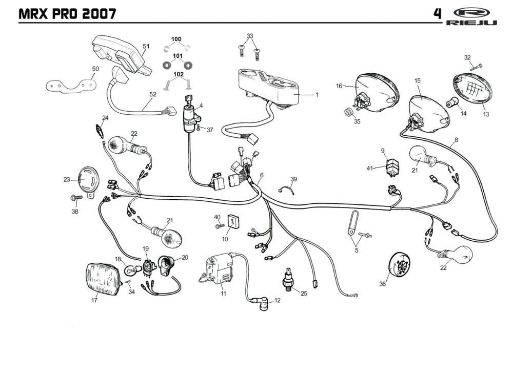 Pièces électriques Rieju MRX pro Black-SRS 2008 2-Stroke