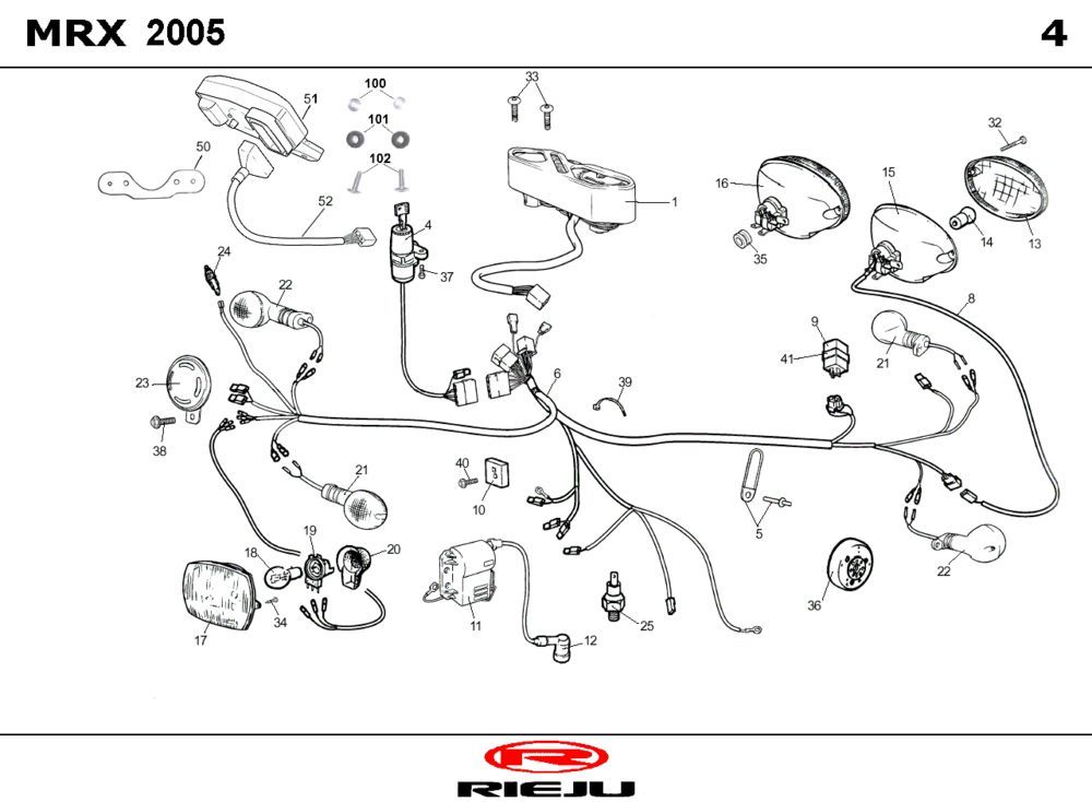 Pièces électriques Rieju SMX p-up rouge 2008 2 temps