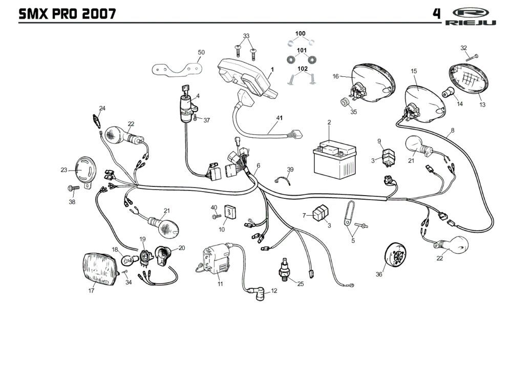 Pièces électriques Rieju SMX pro orange 2008 2 temps