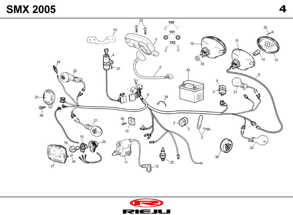 Pièces électriques Rieju SMX noir 2006 2 temps