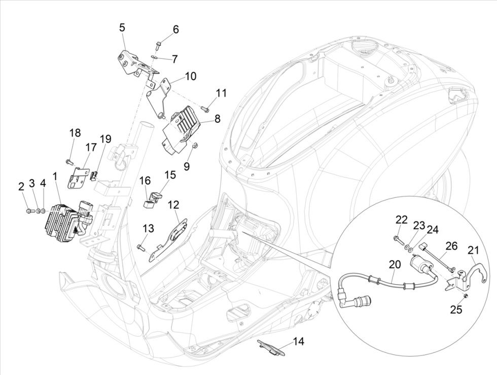 Installation électrique Vespa Primavera 4 temps 3V (injection Euro5 IGET)