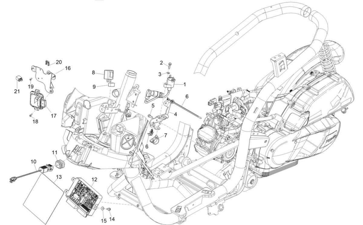 Régulateur de tension - Bobine d’allumage - Pièces électriques Piaggio Medley 125 ie ABS Euro 5 2021-2022