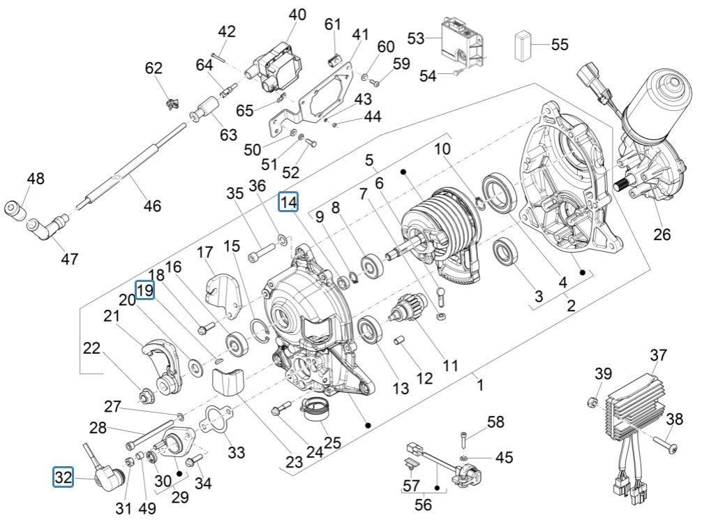 Unités de commande électroniques Piaggio MP3 300 ie E4 LT BUSINESS - SPORT NOABS-ABS 2016 - 2018 (EMEA)