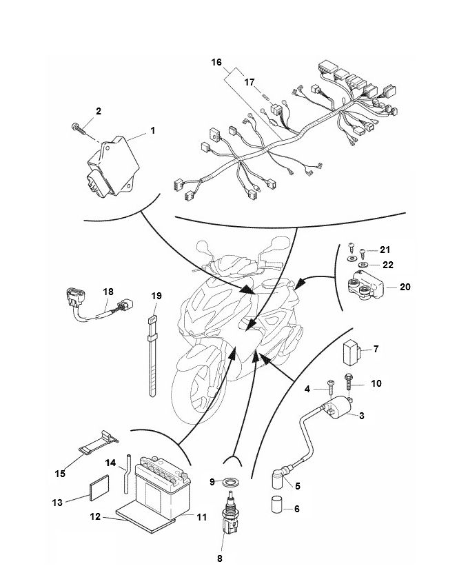 Pièces électriques 2 Yamaha Aerox 4 temps 2014