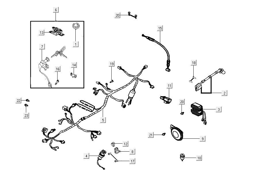 Pièces électriques Kymco Agility 16'+ injection 4 temps euro4 bleu mat