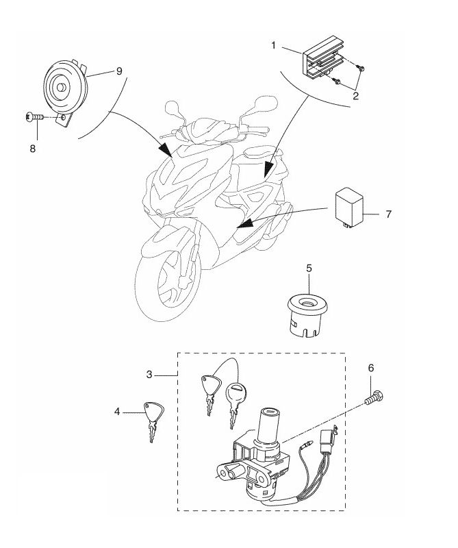 Pièces électriques Yamaha Aerox 4 temps 2014