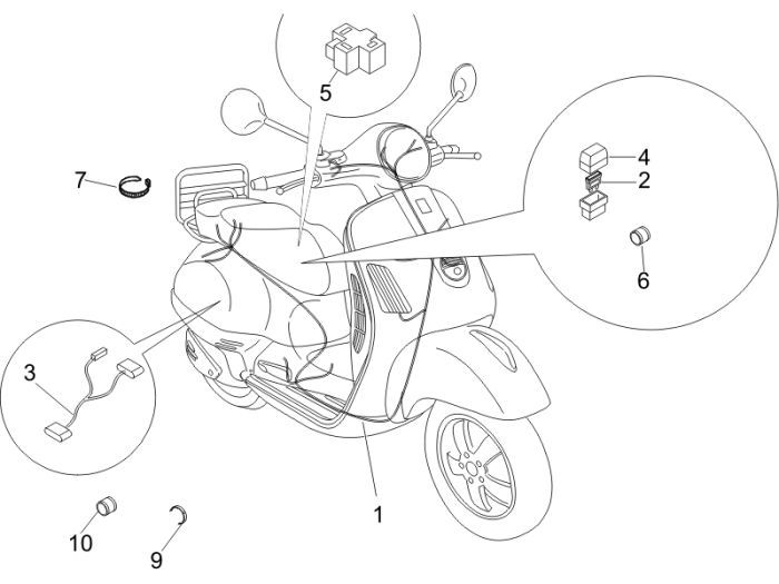 Faisceau de câbles Vespa Lx 2 temps