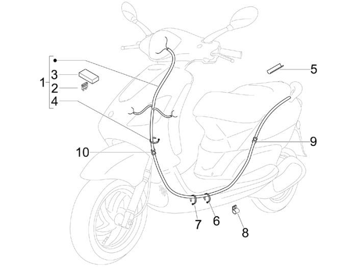 Faisceau de câbles 4 temps Piaggio Fly