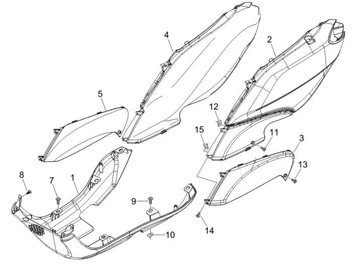 Spoiler inférieur Piaggio Fly 4 temps blanc 724