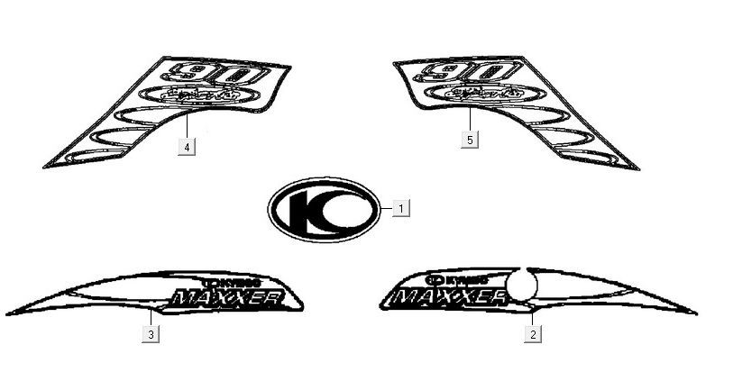 Emblèmes Kymco Maxxer 90 Black