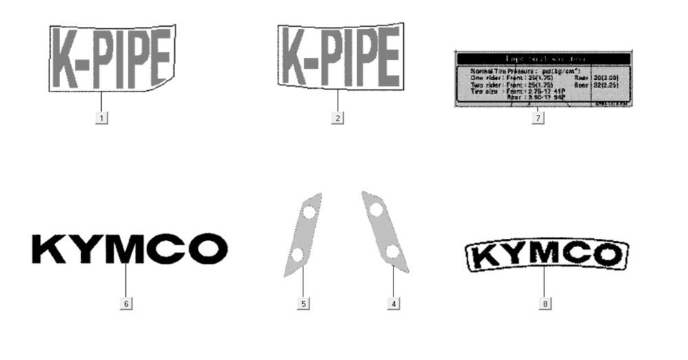 Emblèmes - Stickers Kymco K-Pipe 125cc