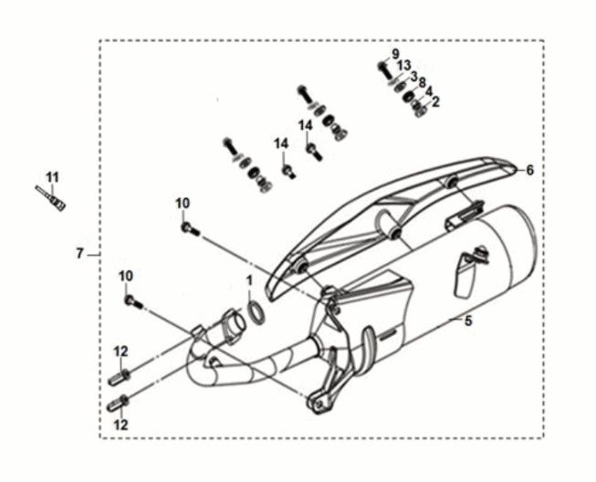 Pot d'échappement Sym Jet 14 50I E5