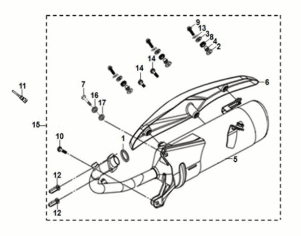 Pot d'échappement Sym Mio 50I E5