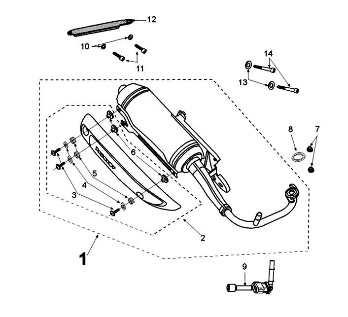 Exhaust system Peugeot Kisbee 2-takt