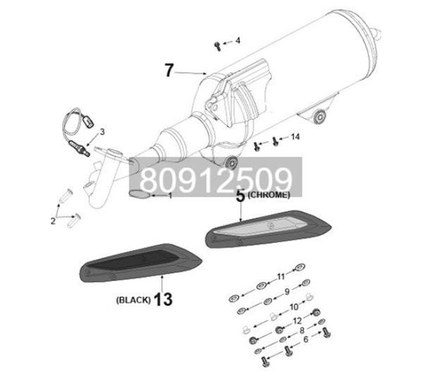 Exhaust system Peugeot Tweet 125i E5 FL 2023-2025