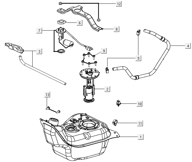 Réservoir de carburant Kymco New Like 150I E4