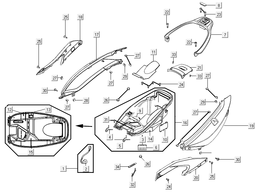Boite d'amis Kymco Xciting 500R EVO