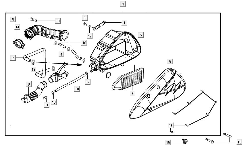 Boîte à air  Kymco Agility 16+ 4T 150I E4