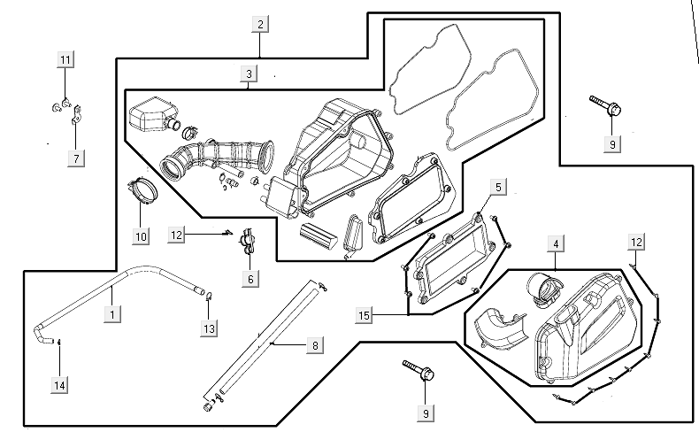 Boîte à air  Kymco New Like 150I E4