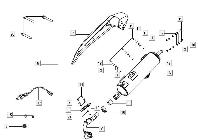 Pot d'échappement Kymco New Downtown 350I ABS