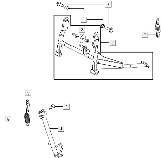 Béquille Latérale Kymco New Like 150I E4