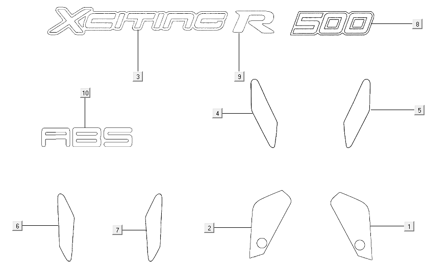 Autocollant emblème Kymco Xciting 500R EVO