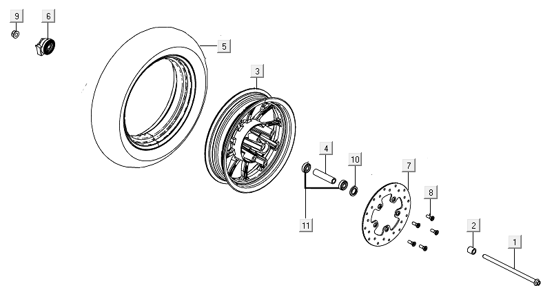 Roue avant Kymco New Like 150I E4