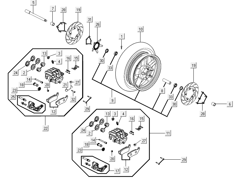 Étrier de frein avant Kymco Xciting 500R EVO