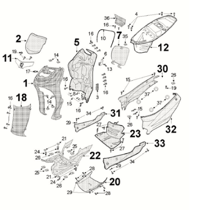 Fairing box Peugeot Tweet 125 Z PRO 2021-2022
