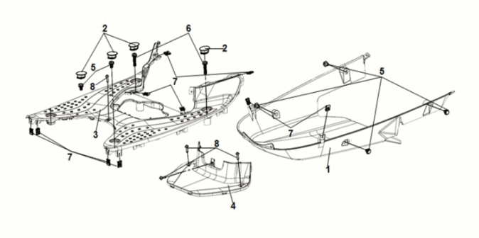 Panneau de sol - couvercle central Sym Symphony ST 50 E5