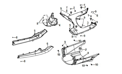 Panneau de sol - couvercle latéral Sym E-Fiddle Slate Blue (GY7547UL)