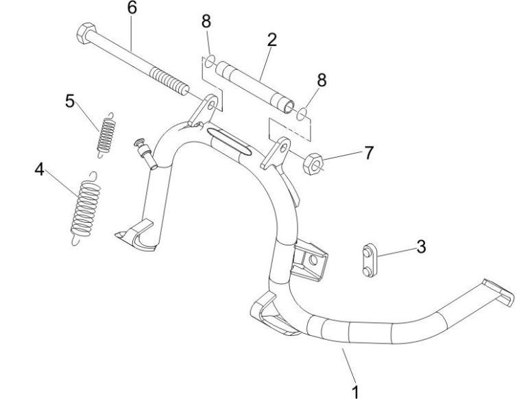 Châssis béquille centrale Piaggio Zip 2000 4 temps AC