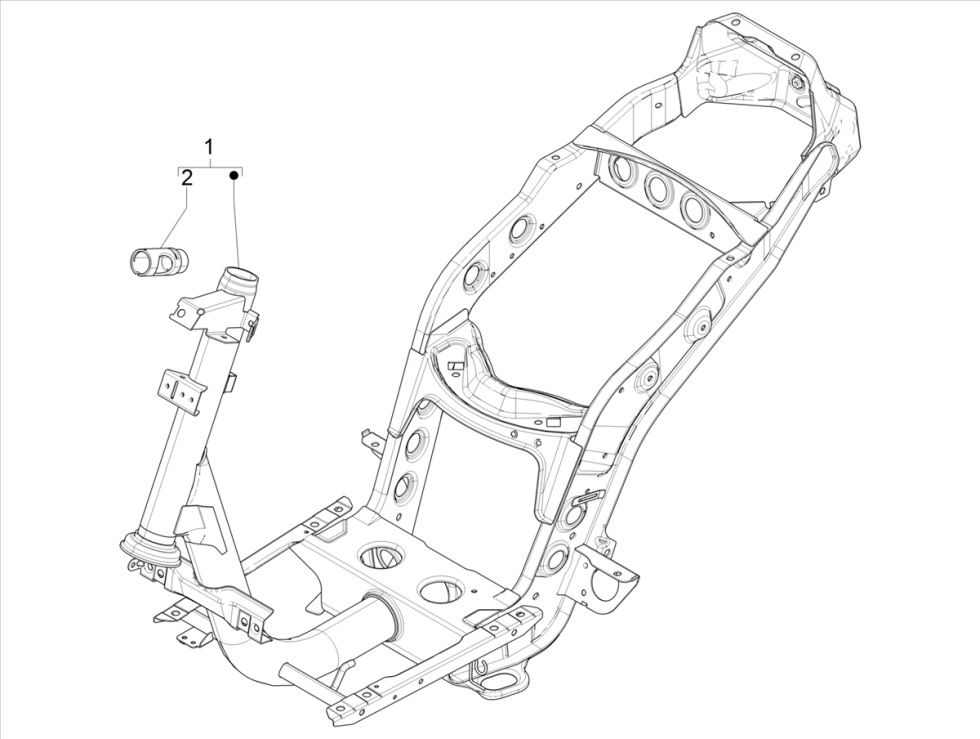Cadre - Support de serrure à 4 temps Piaggo Zip (euro5 injection IGET)
