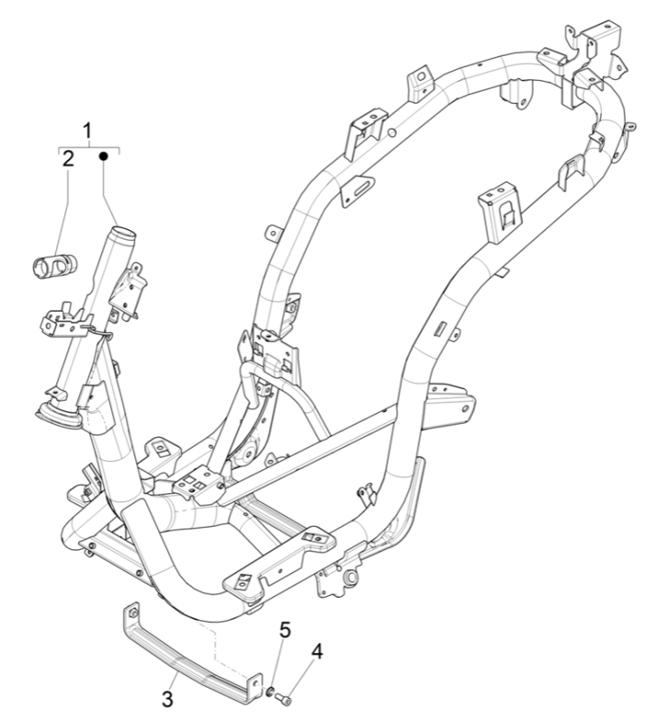 Châssis et cadre Piaggio Medley 125 ABS E5 2021-2022 (EMEA)