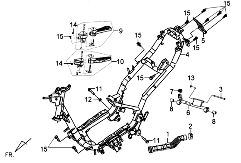Cadre Sym Jet 4 (R086) rouge