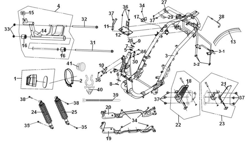 Frame Body - Engine Hanger Sym Symphony ST 125i LC E5