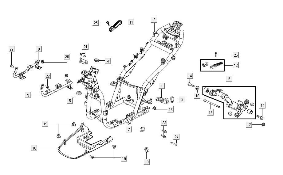 éléments de cadre AGILITY 16+ 4T 125 Matte Metallic Silver