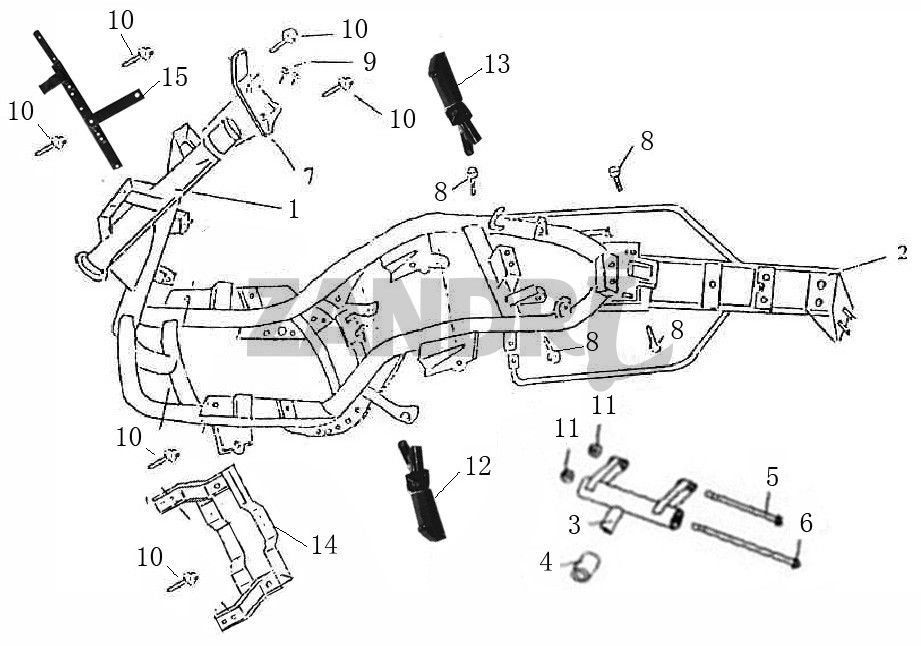 Pièces de cadre BTC Grande Retro GT1 bleu crème métallisé
