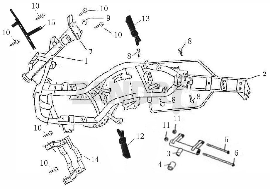 Pièces de cadre BTC Grande Retro GT1 noir crème