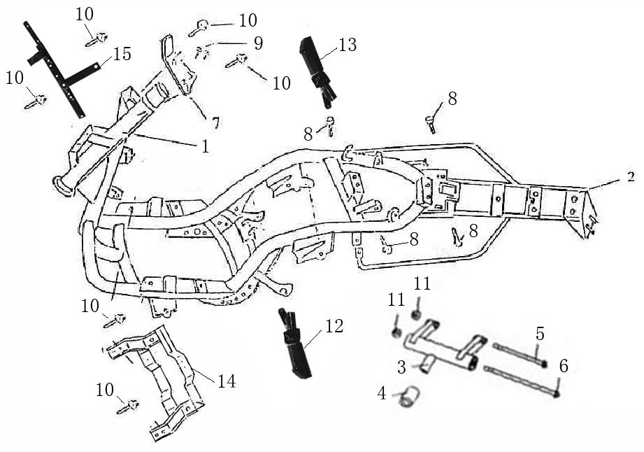 Pièces de cadre Turbo RG50 bleu foncé