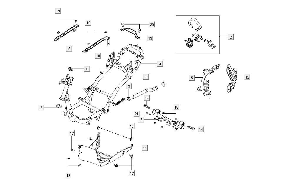 Cadre Kymco Agility FR 12